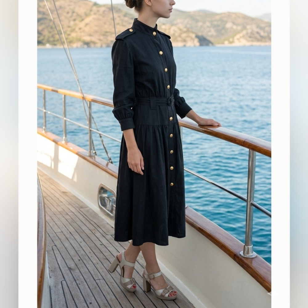 Vintage Frances Henaghan Silk Dress Black 12